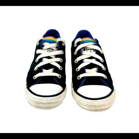 CONVERSE All Star Chuck Taylor Black Colorful 4-Layer Tongue Youth Size 1 - Picture 3 of 8